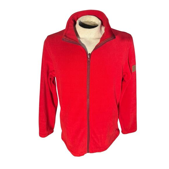 Little Donkey Andy Women’s Fleece Jacket L Red Full Zip Warm Outdoor Hiking - Picture 1 of 9